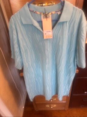 Scotch & Soda Light Blue Short Sleeve Polo Sweater